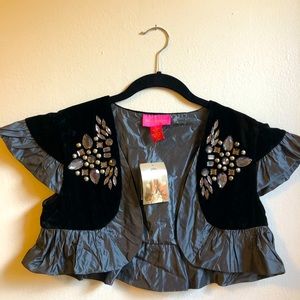 Betsey Johnson Bejeweled Bolero Jacket
